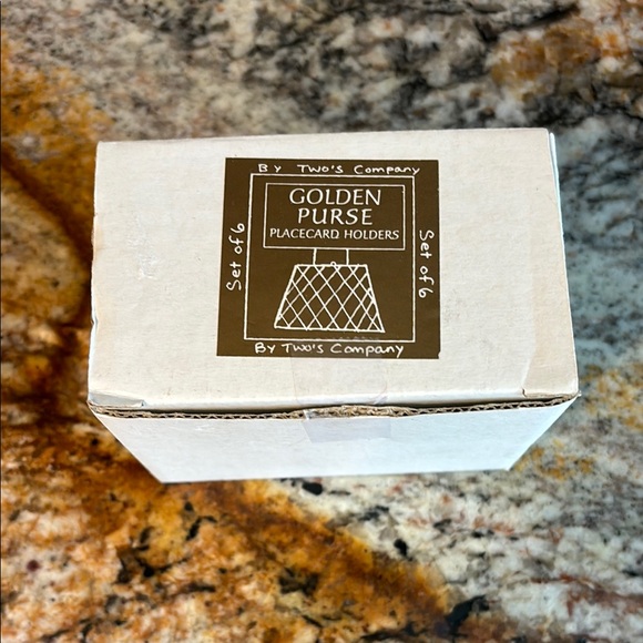 Two's Company Vintage Golden Purse Placecard Holders-Set of 6 - Picture 4 of 10